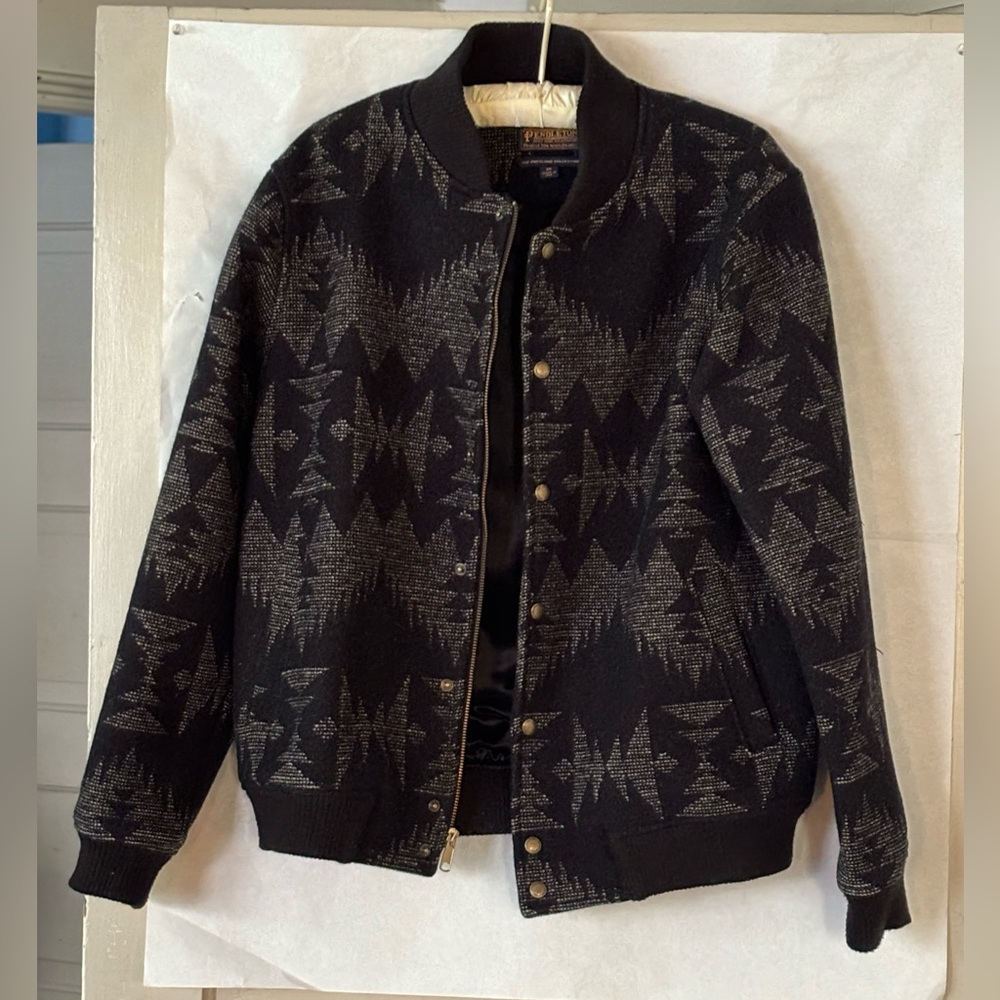 Pendleton Black and Gray Bomber Jacket